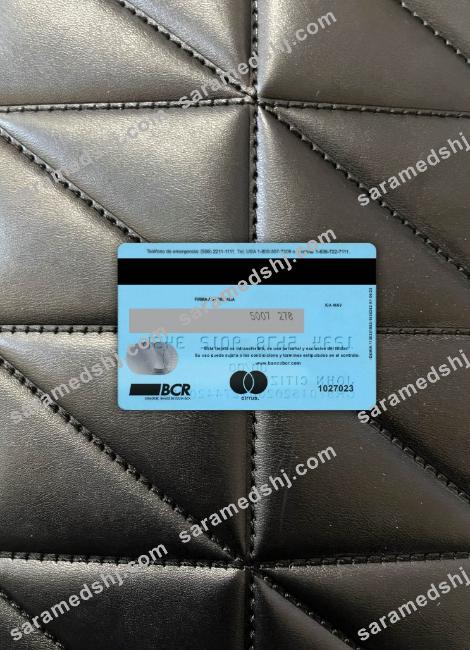 Costa Rica The Bank of Costa Rica mastercard debit version 2 photolook back